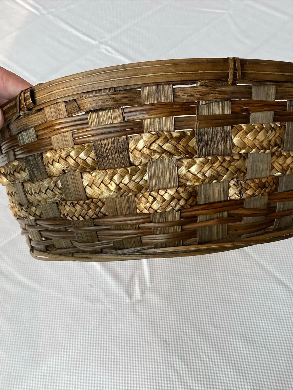 Handwoven Natural Wicker Basket - Brown